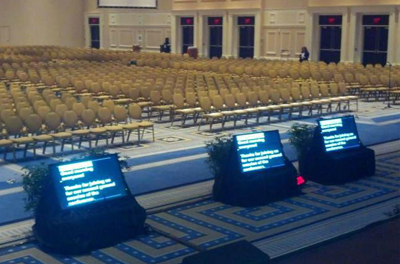 Backstage at Obama rally.